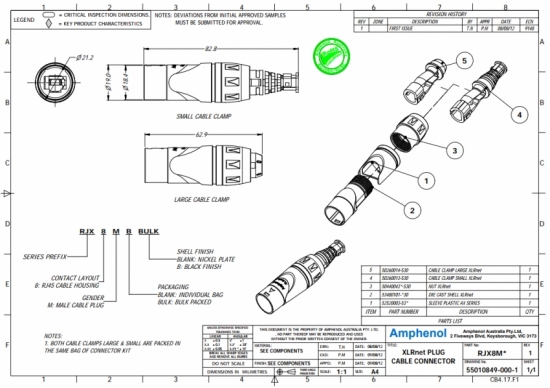 AMPHENOL RJX8MB BULK