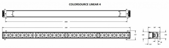 ETC ColorSource Linear Pearl 4, XLR, Black