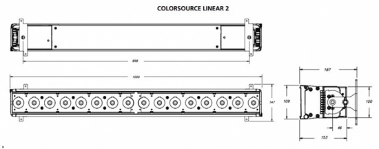 ETC ColorSource Linear Pearl 2, XLR, Black