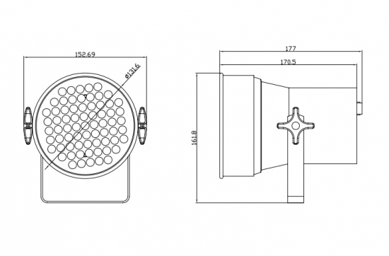 INVOLIGHT LEDPAR36/BK